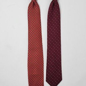 Lot of (2) Geometric Clip On Neck Ties 17.5" & 19" Chadwick & Esquire - Vintage